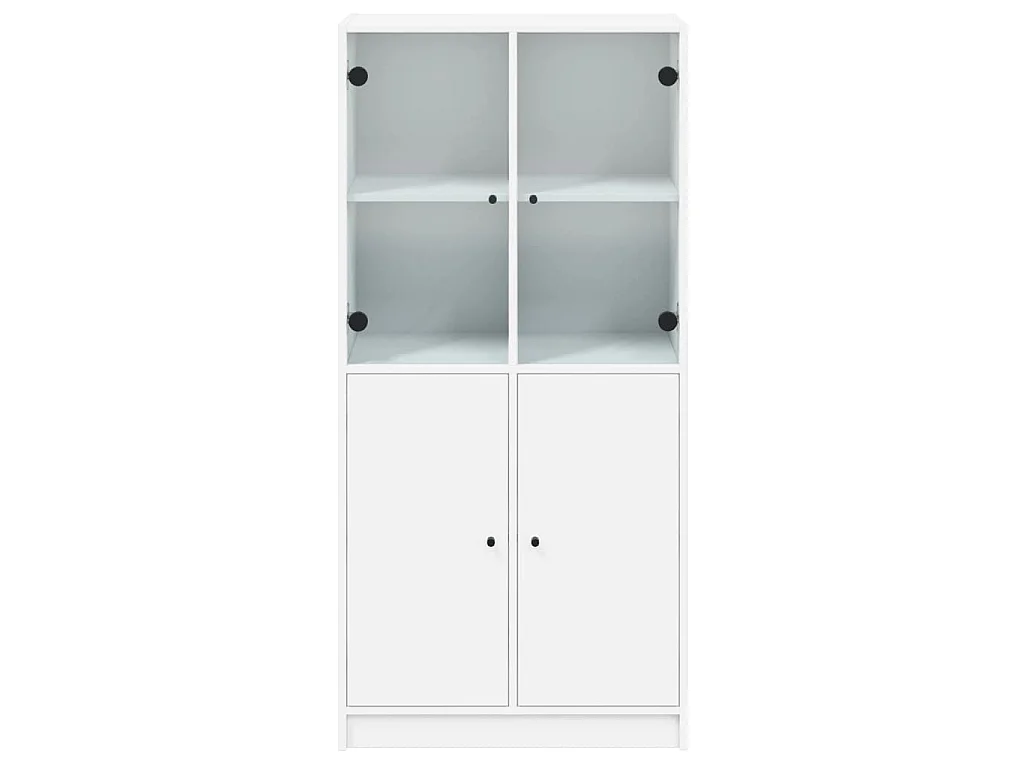 Buffet haut avec portes blanc 68x37x142 cm bois d'ingénierie