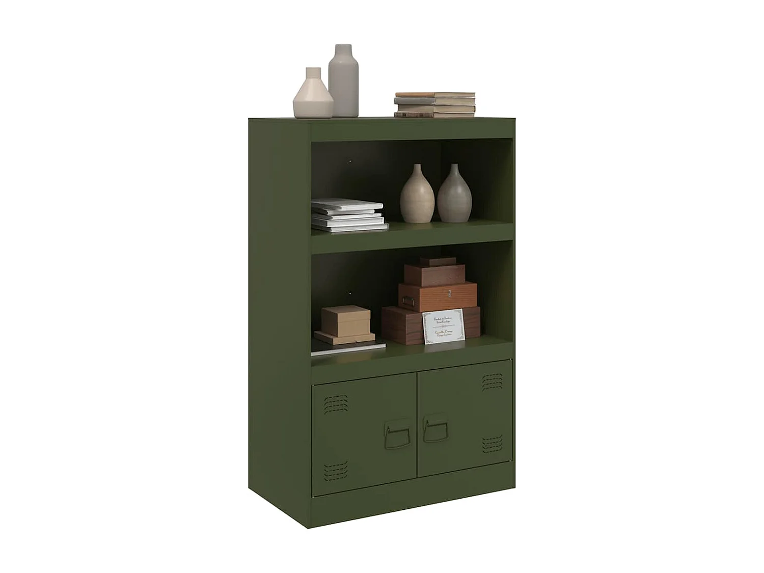 Buffet vert olive 67x39x107 cm acier