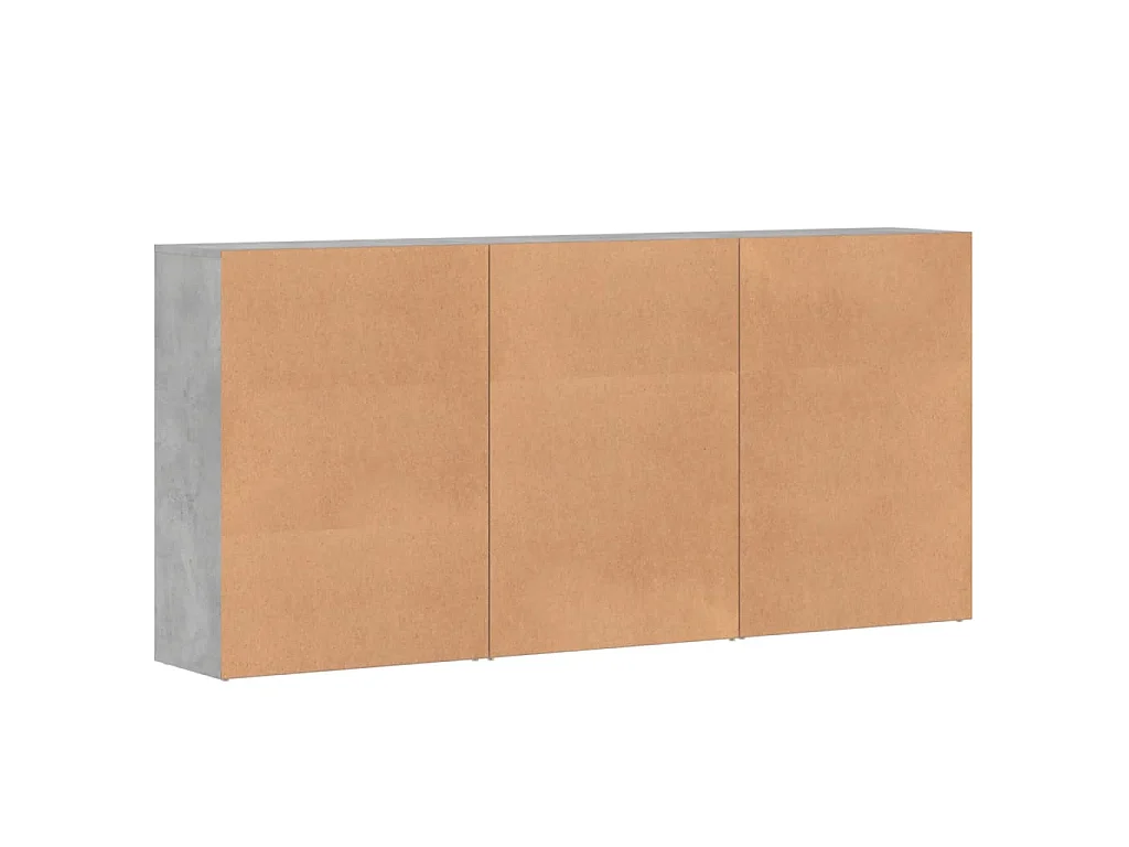 Dressoirs 3 st 60x31x84 cm bewerkt hout betongrijs