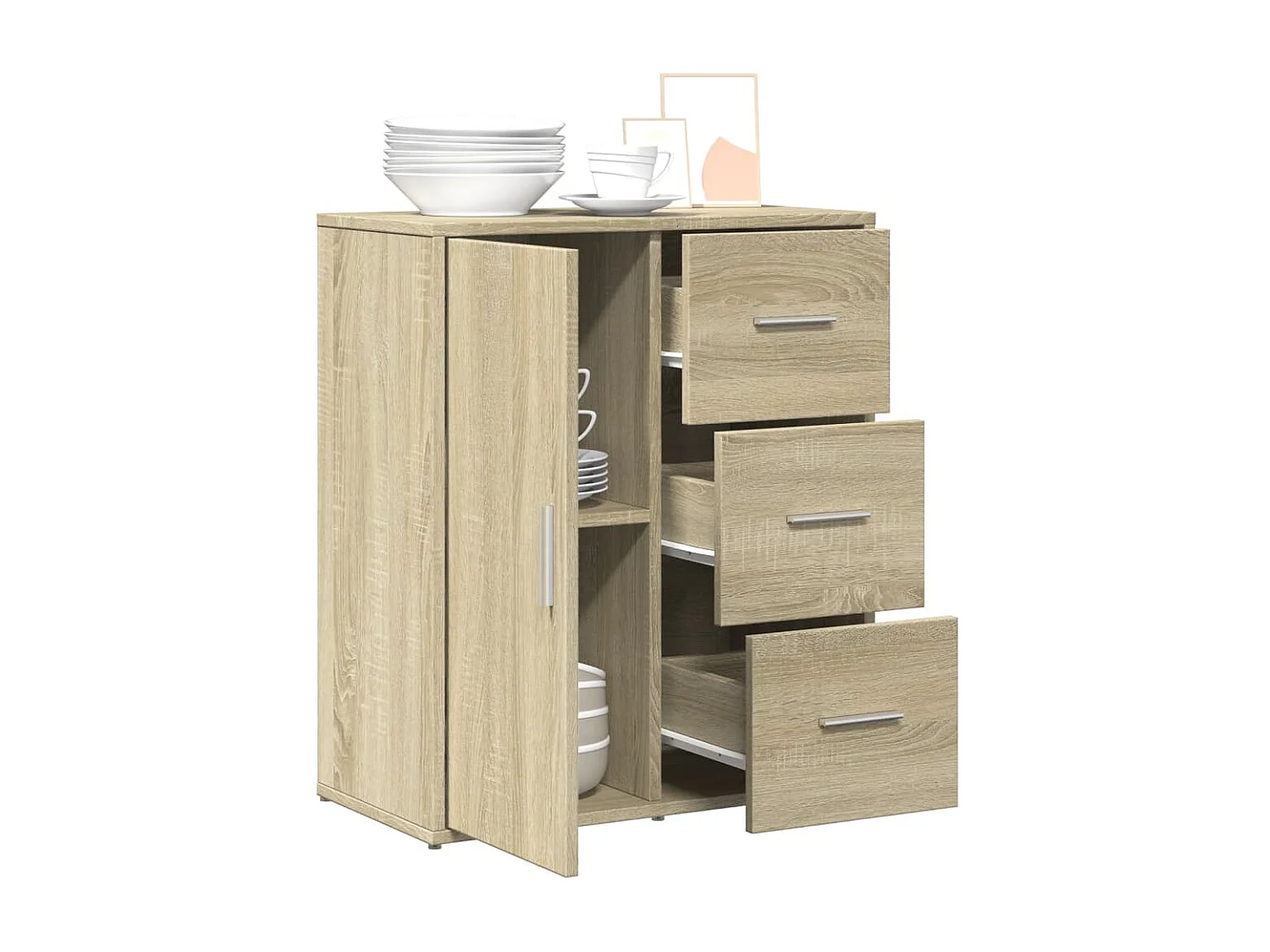 Aparador de madera de ingeniería roble Sonoma 60x31x70 cm