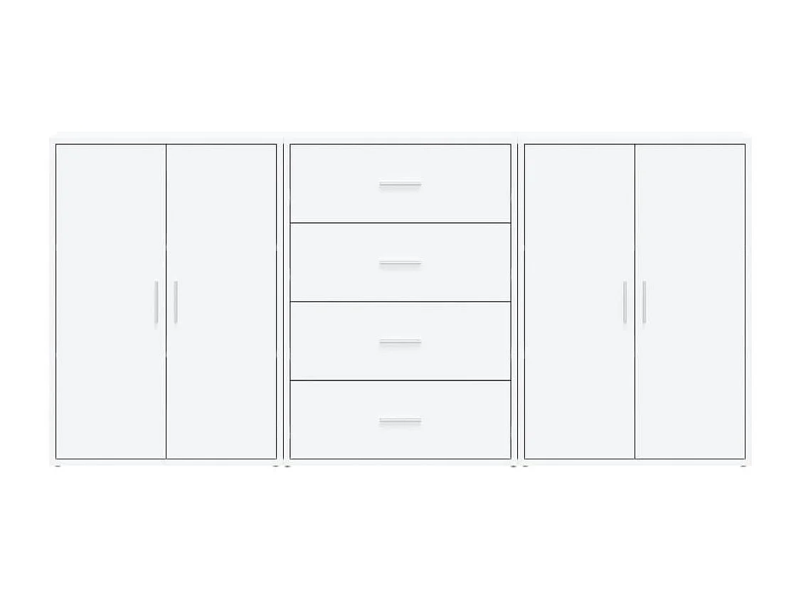 Sideboards 3 Stk. Weiß 60x31x84 cm Holzwerkstoff