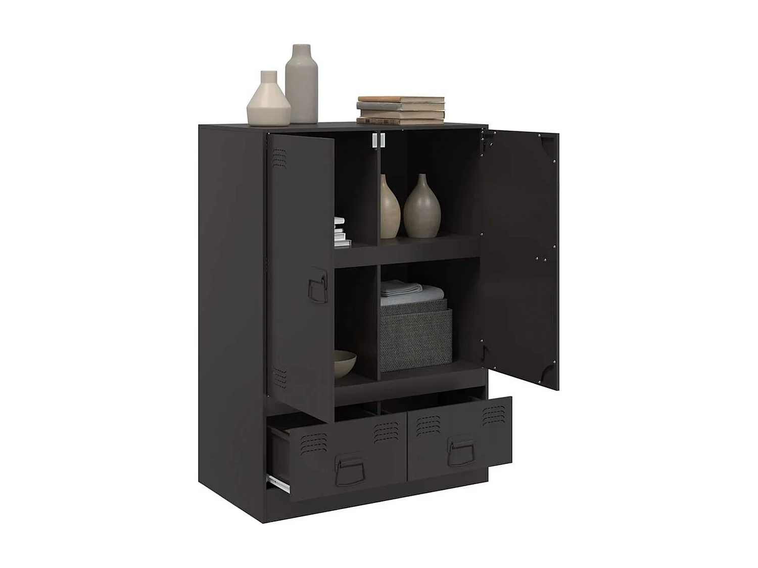 Aparador alto 67x39x95 cm aço preto