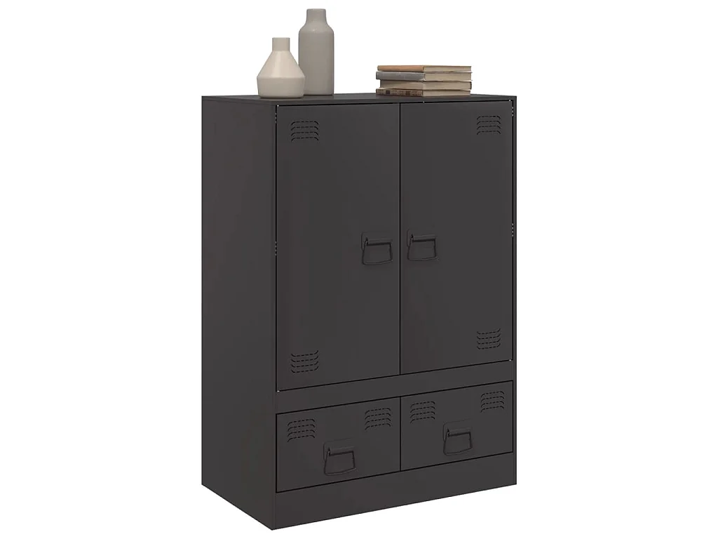 Buffet haut noir 67x39x95 cm acier