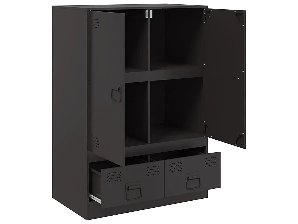 Buffet haut noir 67x39x95 cm acier