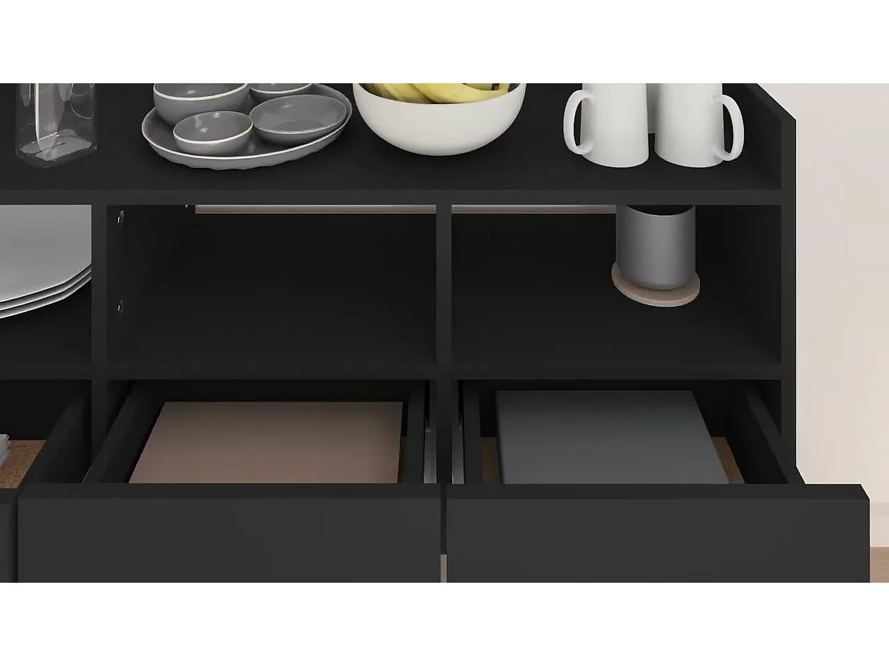 Buffet Noir 105x30x70 cm Bois d’ingénierie