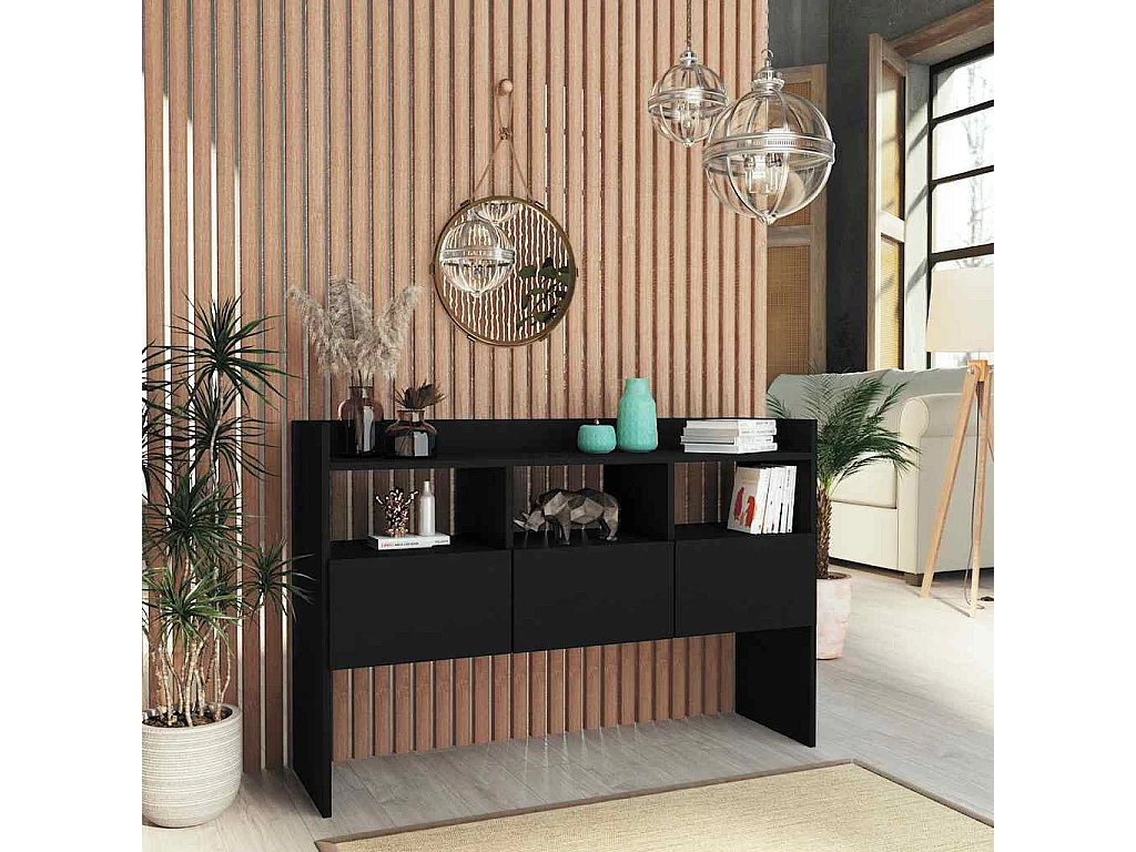 Buffet Noir 105x30x70 cm Bois d’ingénierie