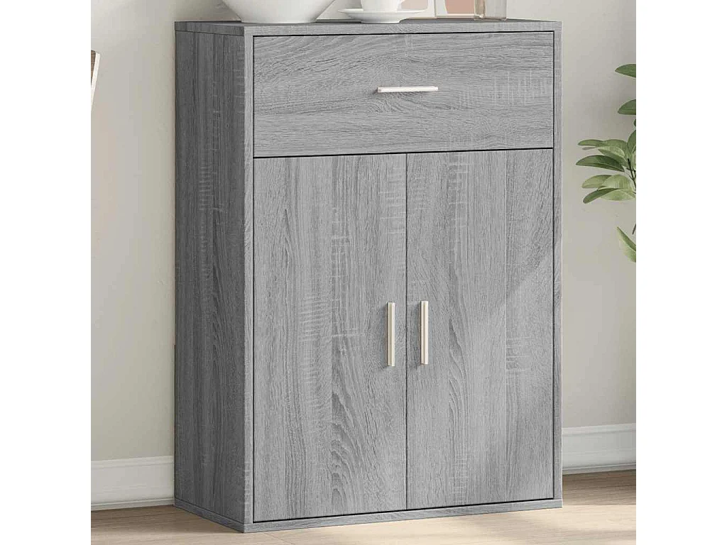 Dressoir 60x30x84 cm bewerkt hout grijs sonoma eikenkleurig