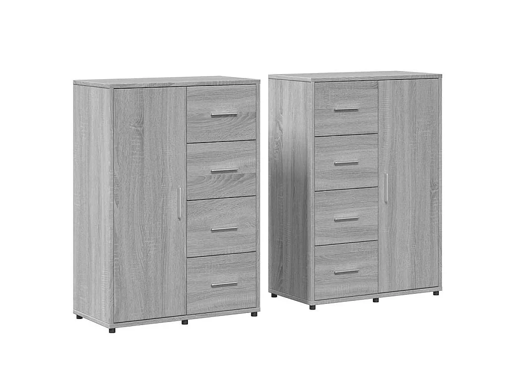Buffets 2 pcs sonoma gris 60x31x84 cm bois d'ingénierie