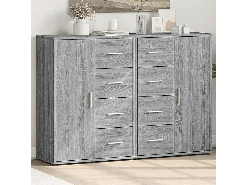 Buffets 2 pcs sonoma gris 60x31x84 cm bois d'ingénierie