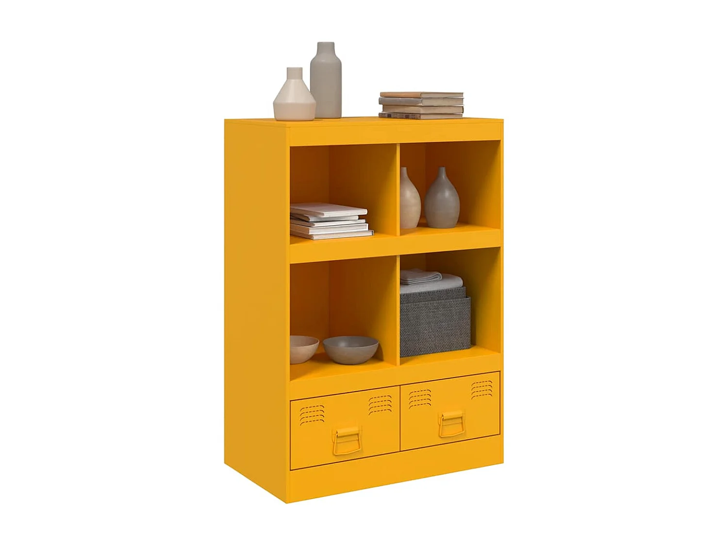 Buffet jaune moutarde 67x39x95 cm acier