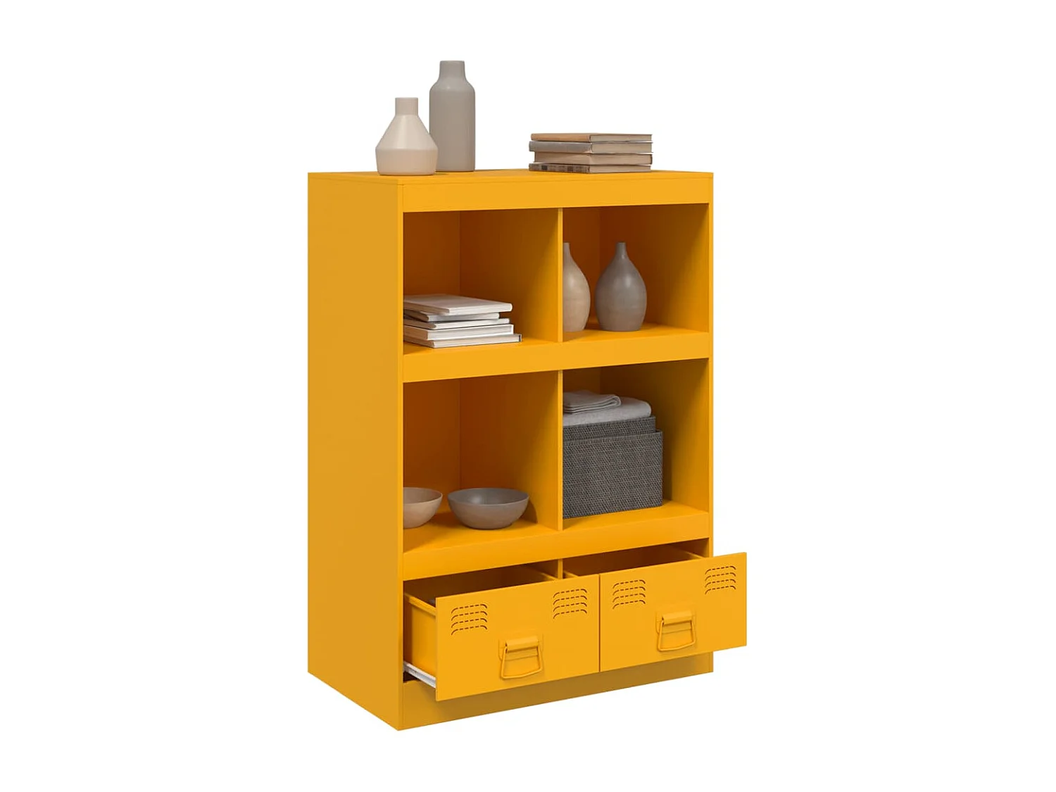 Buffet jaune moutarde 67x39x95 cm acier