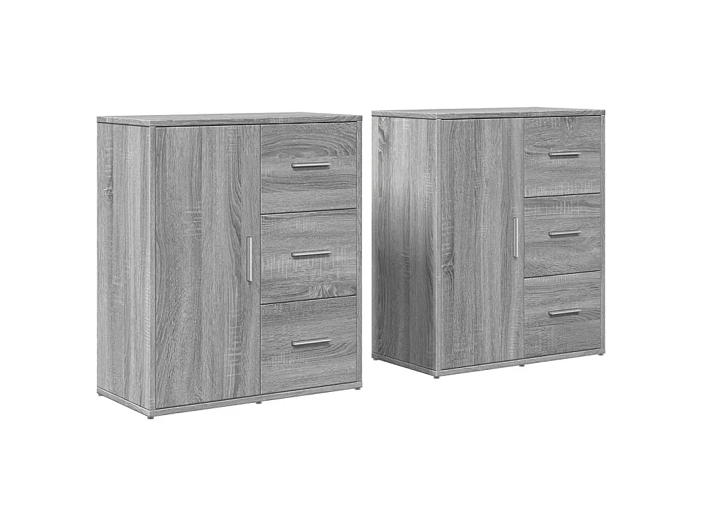 Sideboards 2 Stk. Grau Sonoma-Eiche 60x31x70 cm Holzwerkstoff