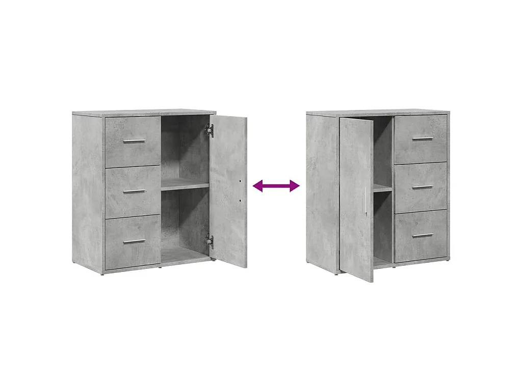 Sideboards 2 Stk. Grau Sonoma-Eiche 60x31x70 cm Holzwerkstoff