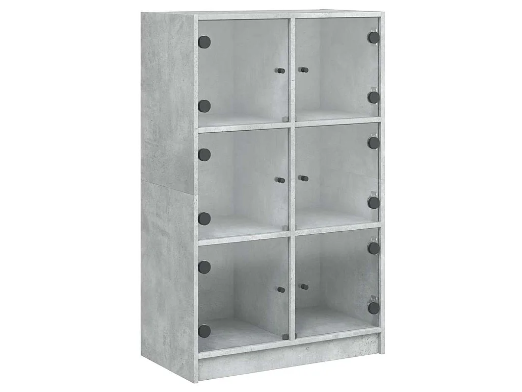 Highboard mit Türen Betongrau 68x37x109 cm Holzwerkstoff