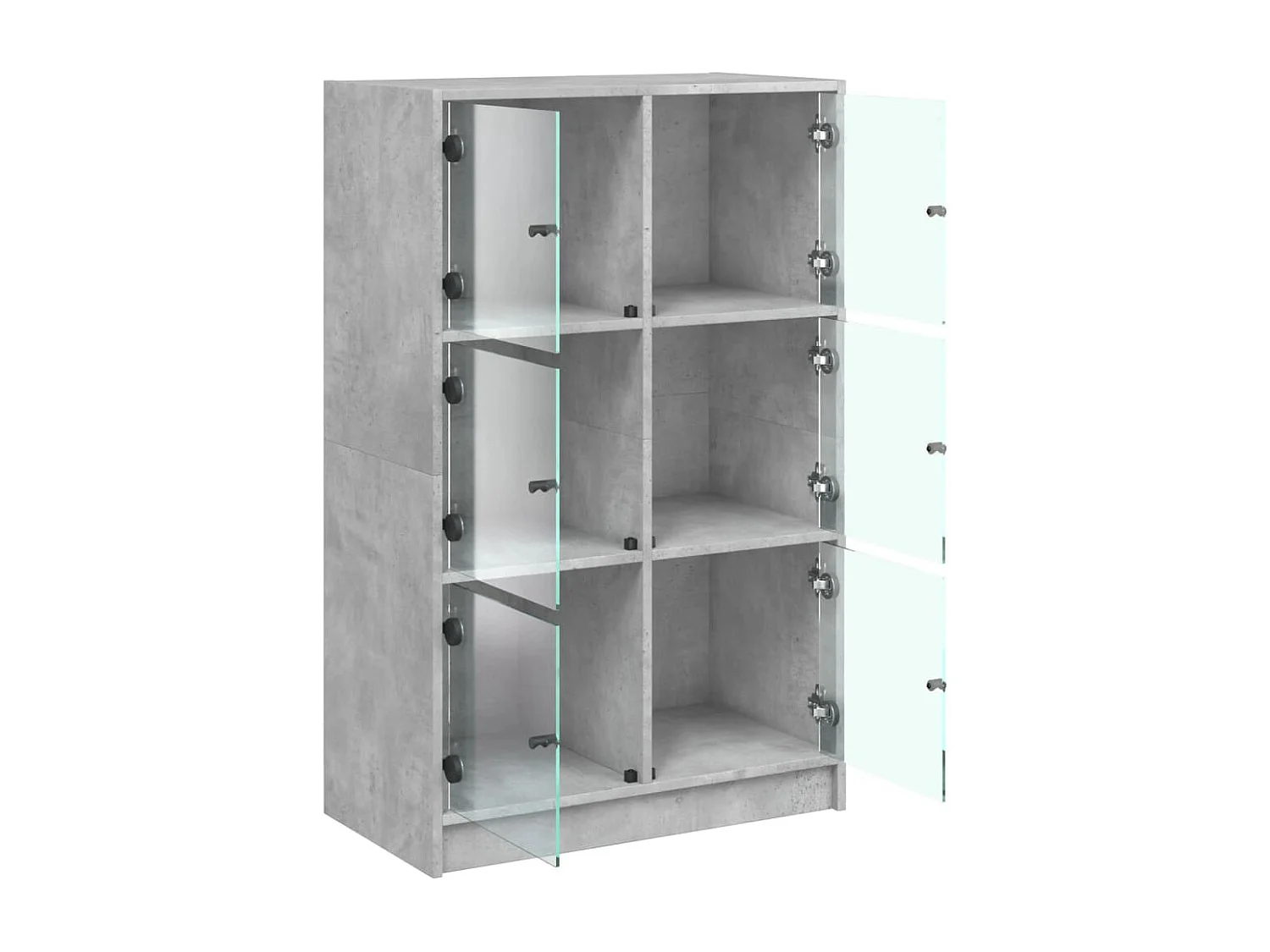 Highboard mit Türen Betongrau 68x37x109 cm Holzwerkstoff