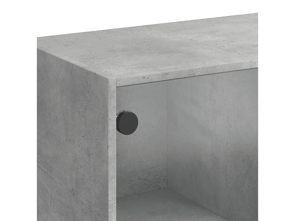 Highboard mit Türen Betongrau 68x37x109 cm Holzwerkstoff