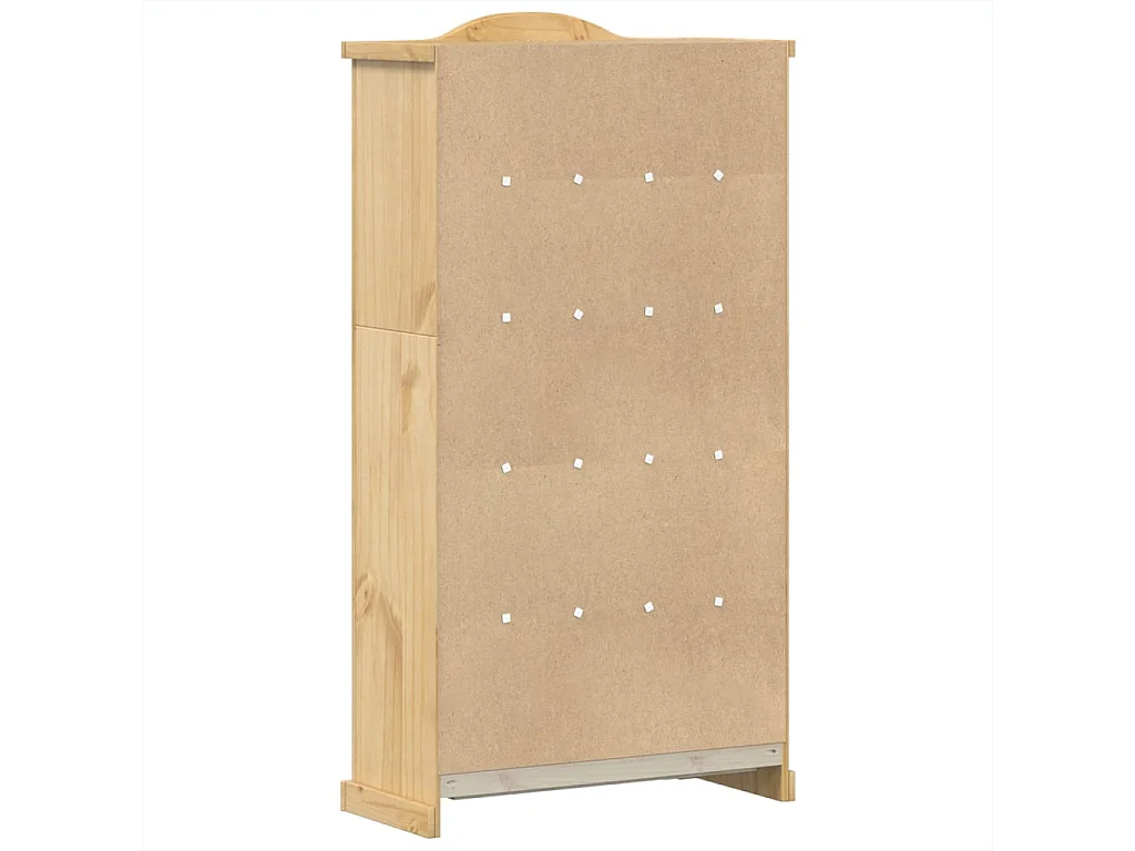 Armario con vitrina Corona madera maciza pino 99x43x187 cm
