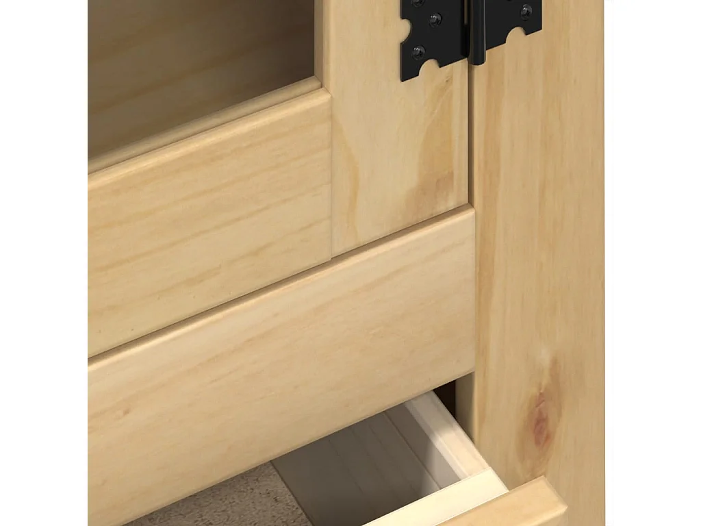 Armario con vitrina Corona madera maciza pino 99x43x187 cm