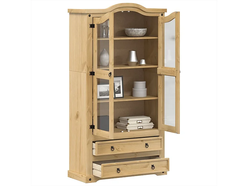 Cristaleira Corona 99x43x187 cm madeira de pinho maciça