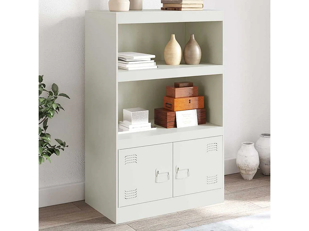 Sideboard Weiß 67x39x107 cm Stahl