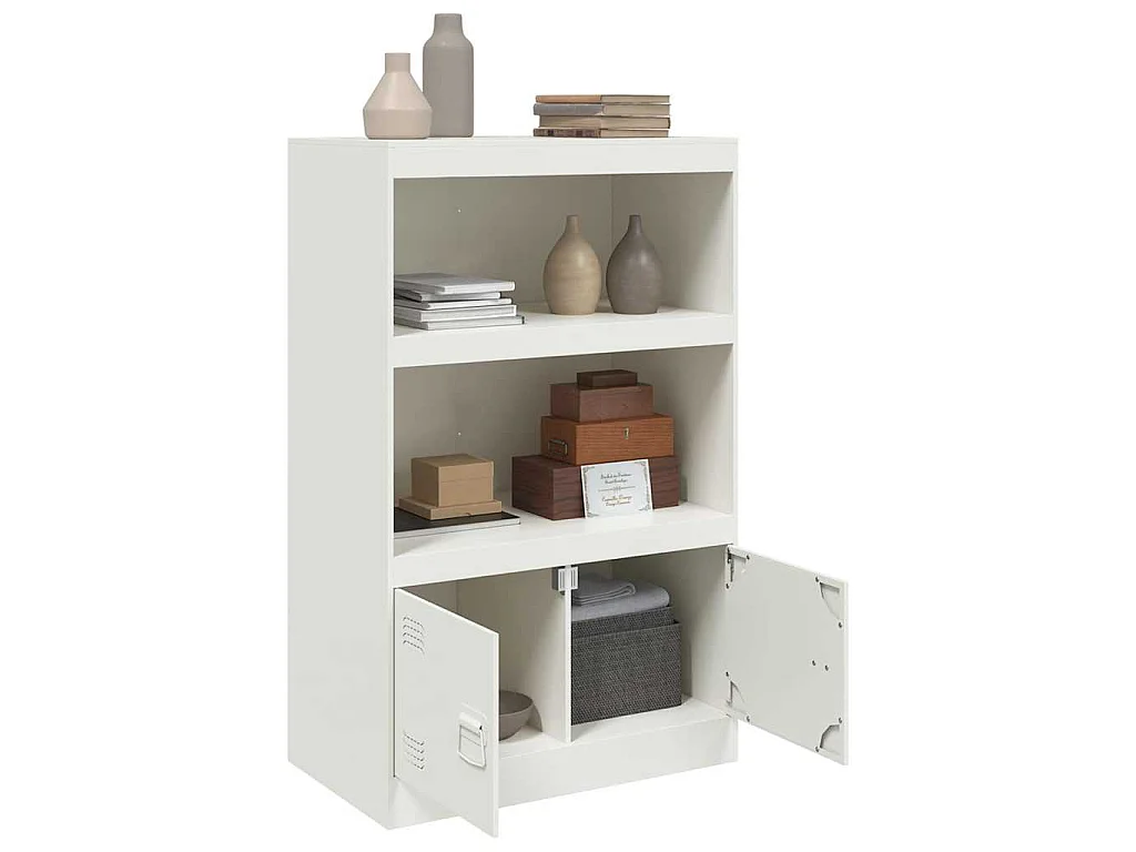 Sideboard Weiß 67x39x107 cm Stahl