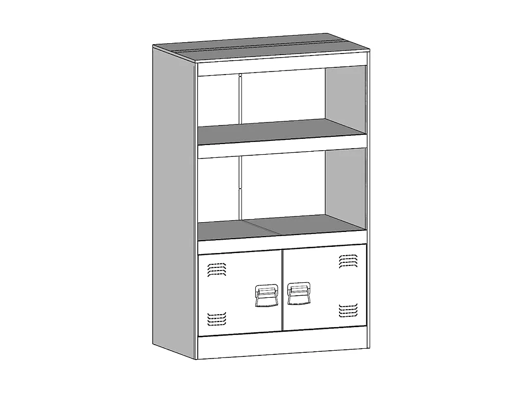 Buffet blanc 67x39x107 cm acier