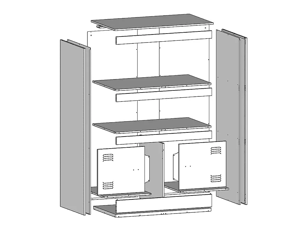 Buffet blanc 67x39x107 cm acier