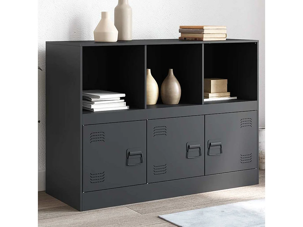 Buffet anthracite 99x39x73 cm acier