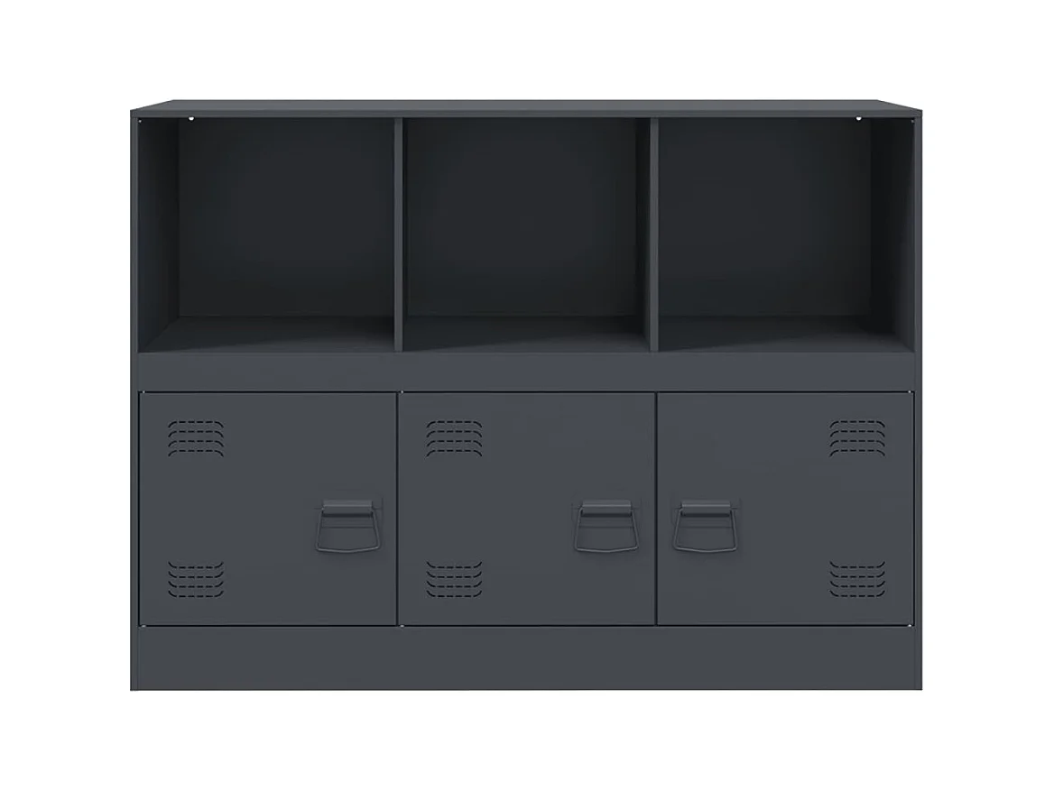 Aparador de acero antracita 99x39x73 cm