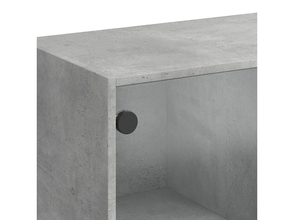 Credenza con Ante Grigio Cemento 68x37x142 cm Legno Multistrato