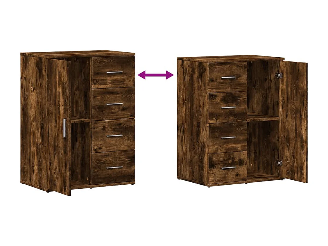 Sideboards 2 Stk. Räuchereiche 59x39x80 cm Holzwerkstoff