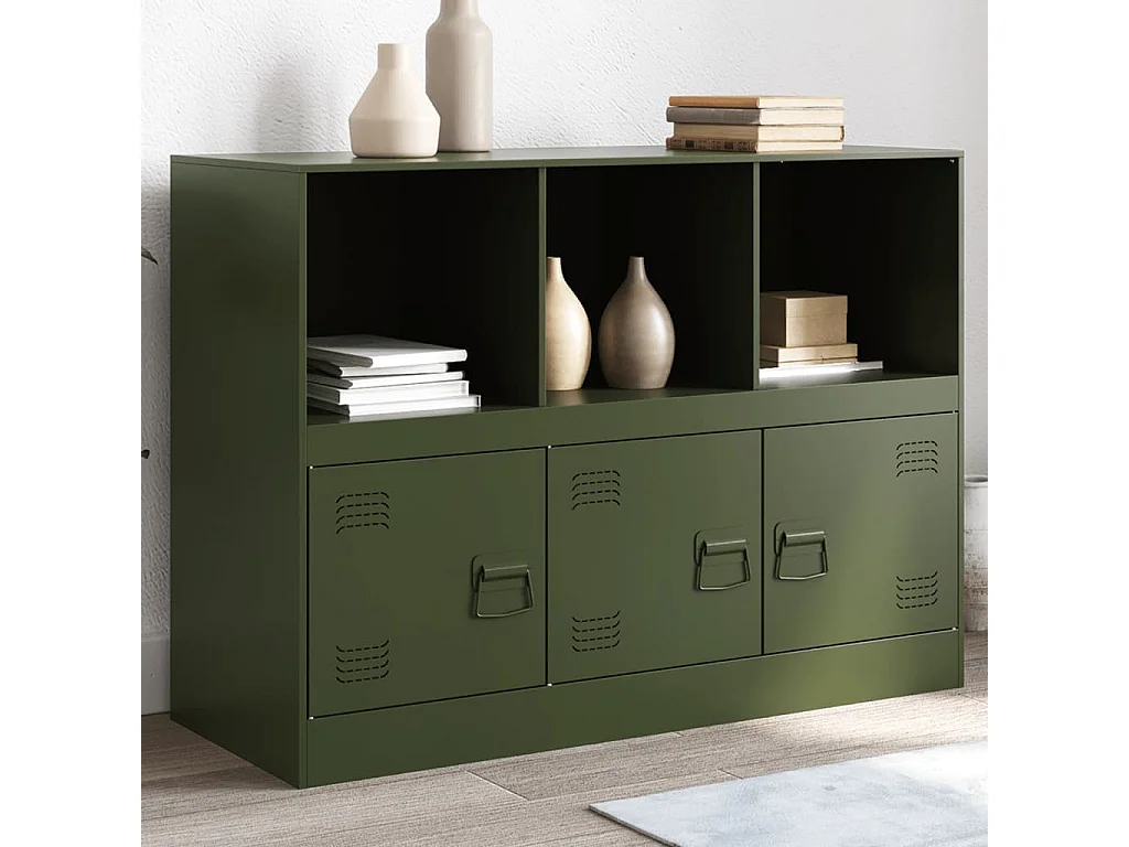 Buffet vert olive 99x39x73 cm acier