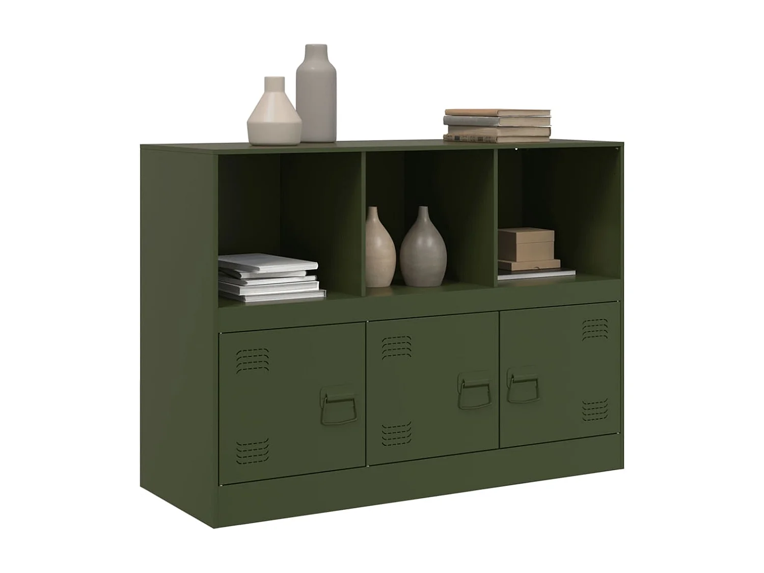Buffet vert olive 99x39x73 cm acier