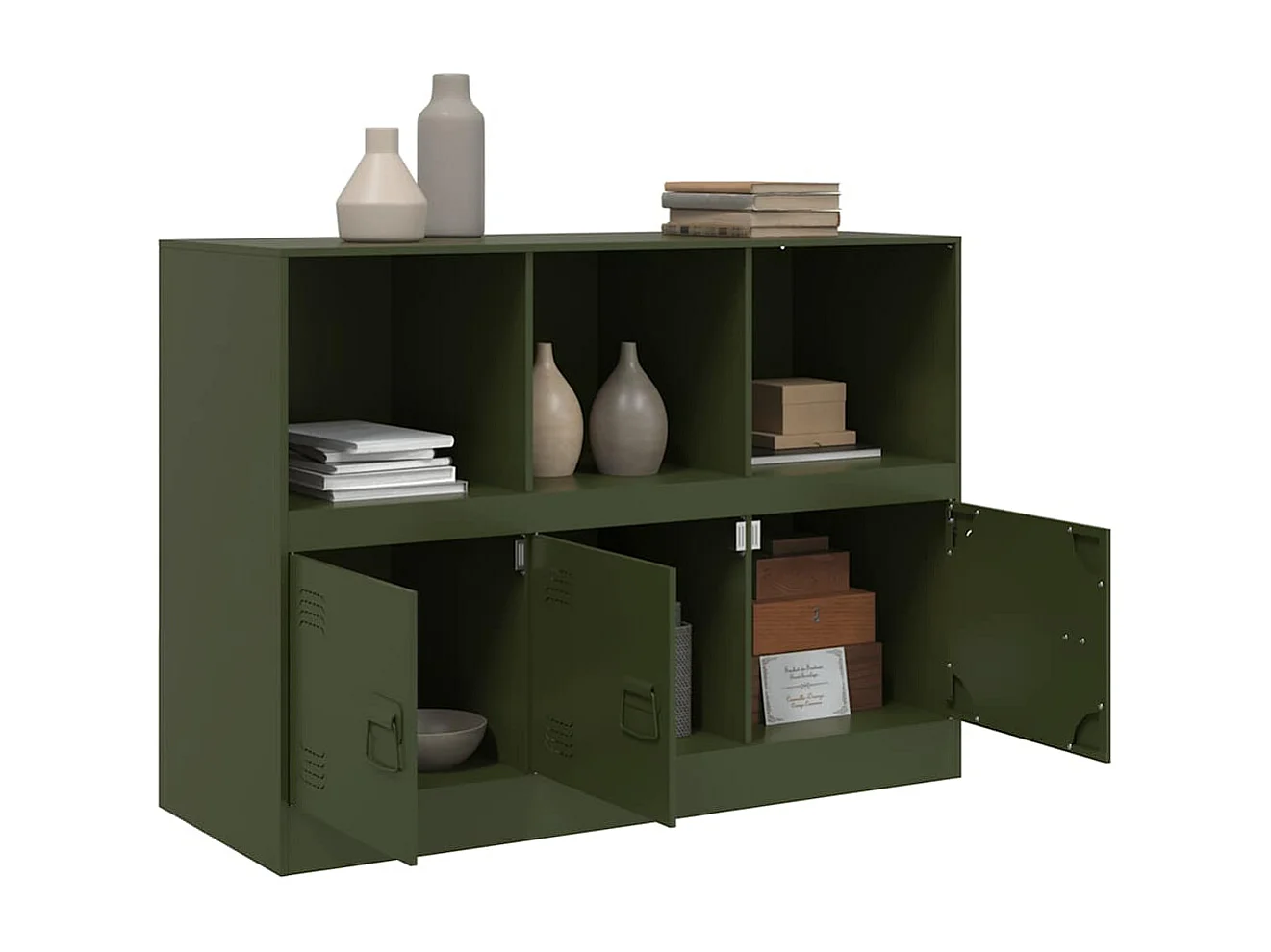 Buffet vert olive 99x39x73 cm acier