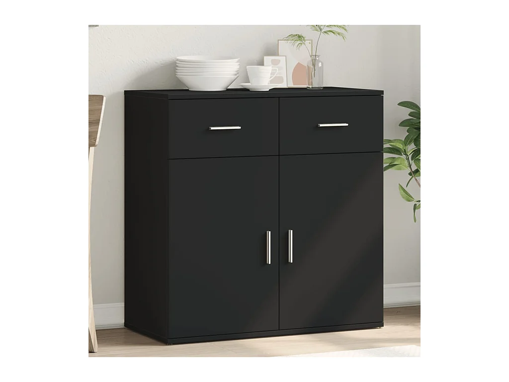 Dressoir 79x38x80 cm bewerkt hout zwart