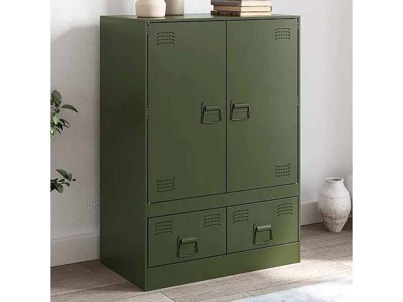 Hoge kast 67x39x95 cm staal olijfgroen