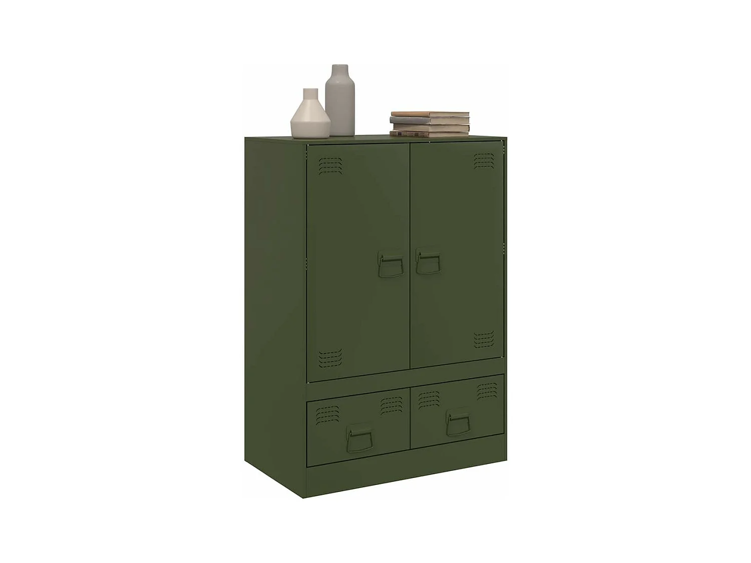 Highboard Olivgrün 67x39x95 cm Stahl