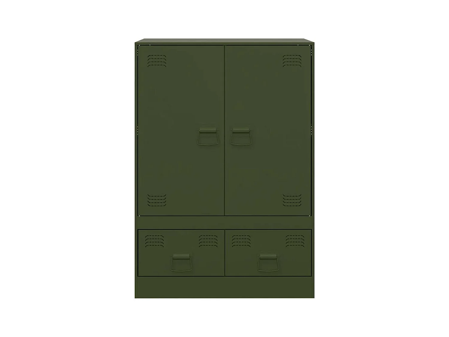 Highboard Olivgrün 67x39x95 cm Stahl