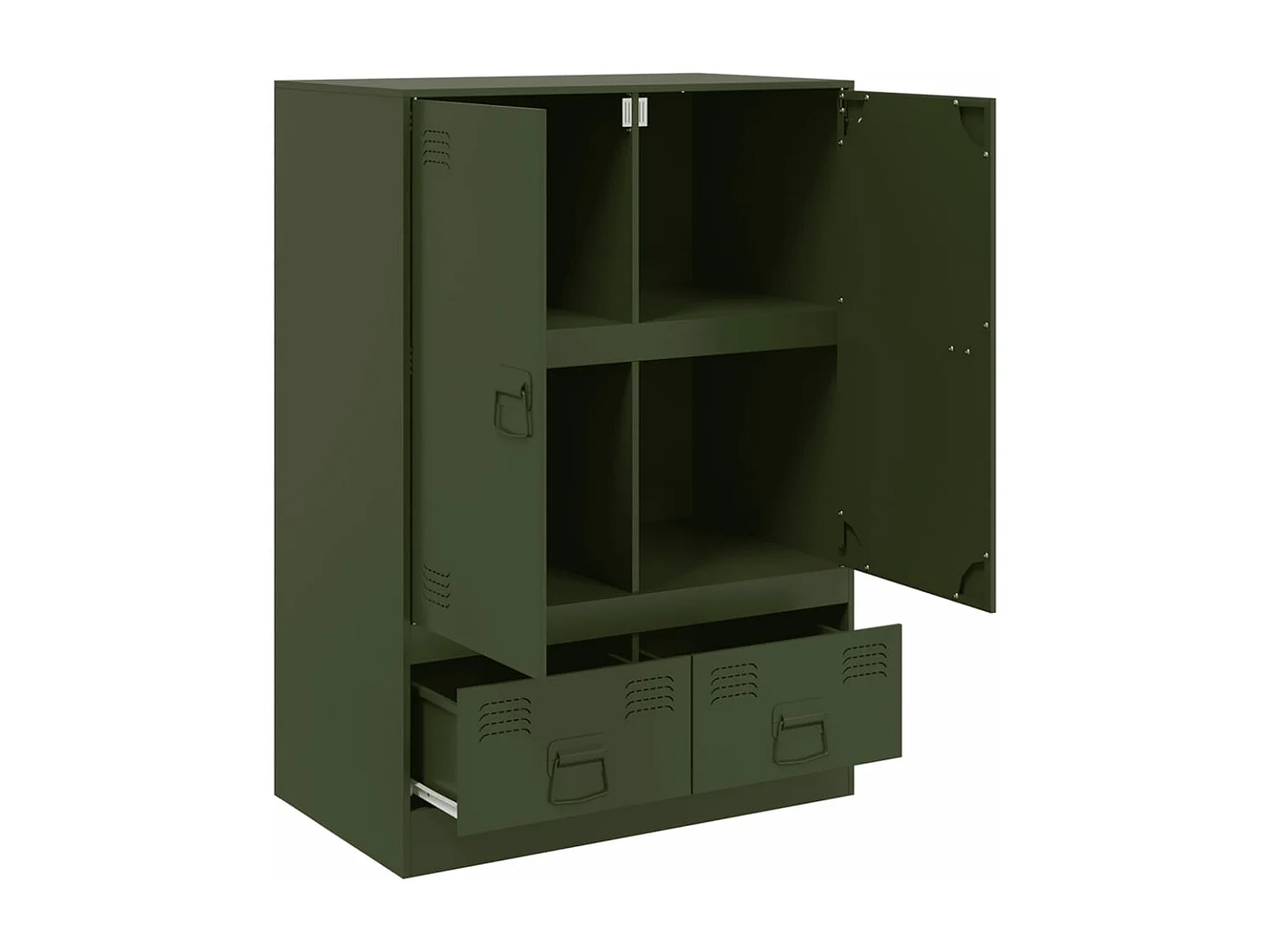 Aparador alto 67x39x95 cm aço verde azeitona