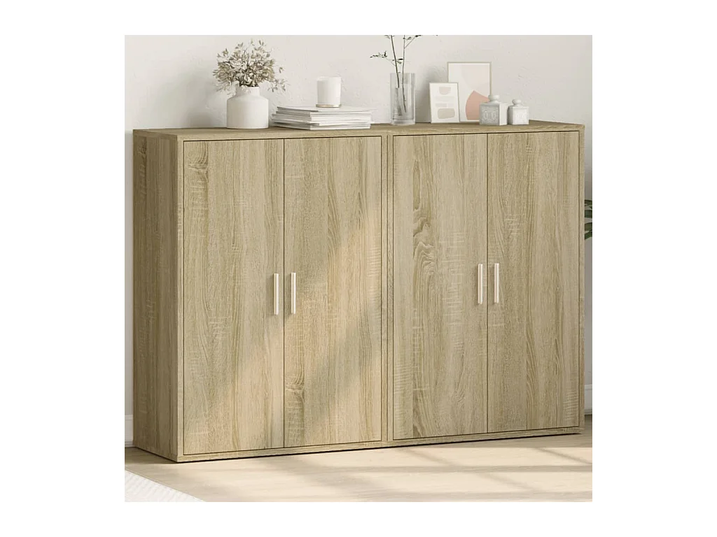 Sideboards 2 Stk. Sonoma-Eiche 60x31x84 cm Holzwerkstoff