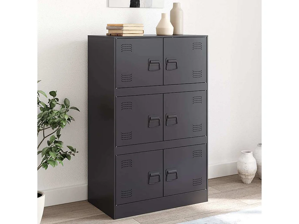 Aparador 67x39x107 cm aço preto