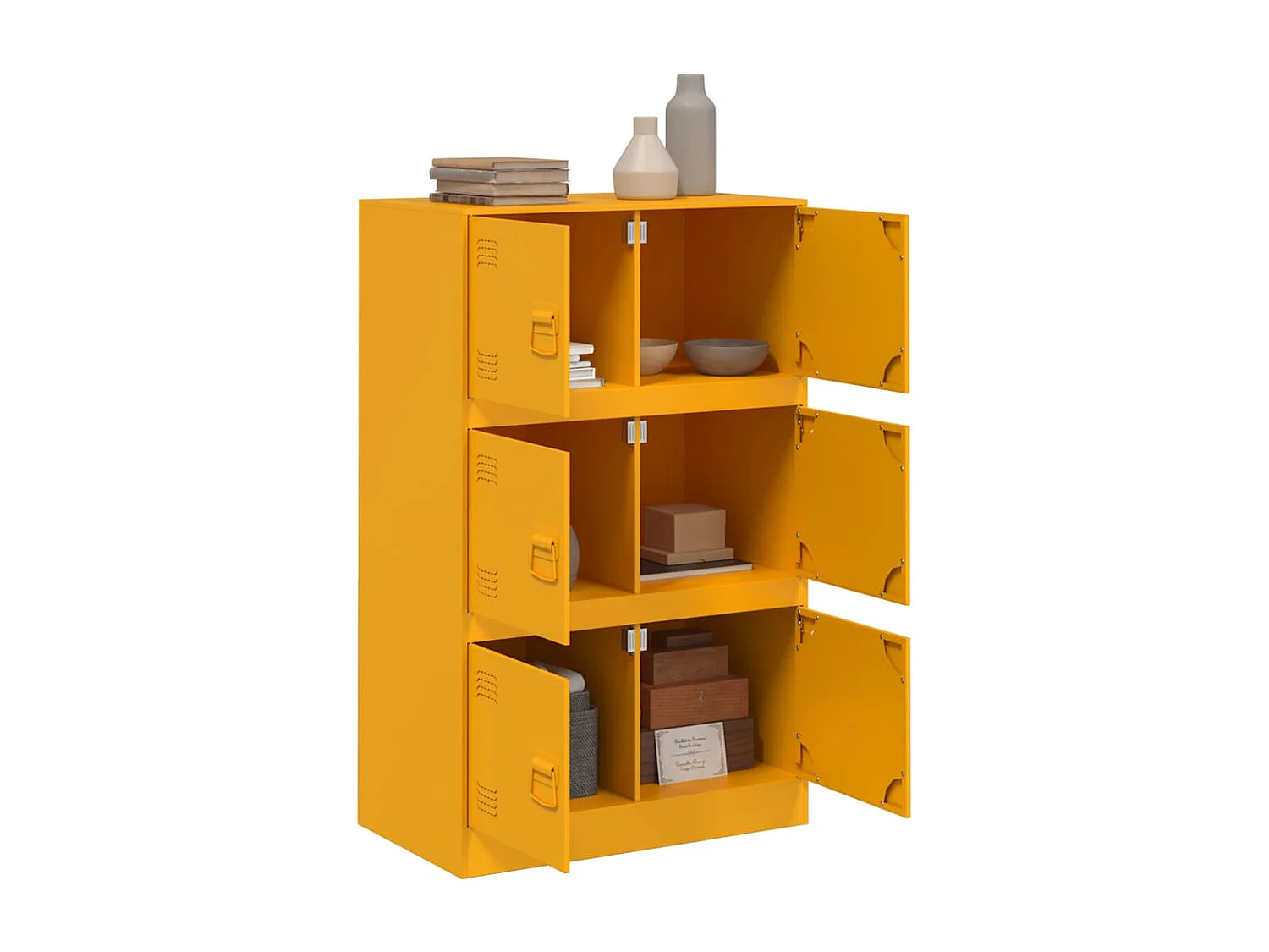 Buffet jaune moutarde 67x39x107 cm acier