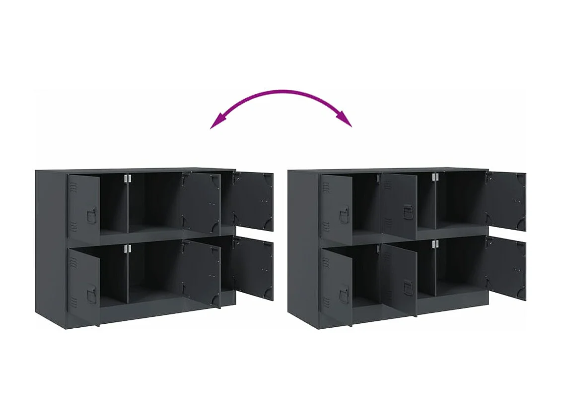 Buffet anthracite 99x39x73 cm acier