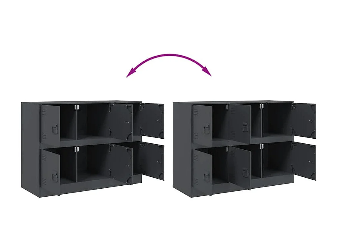 Buffet anthracite 99x39x73 cm acier