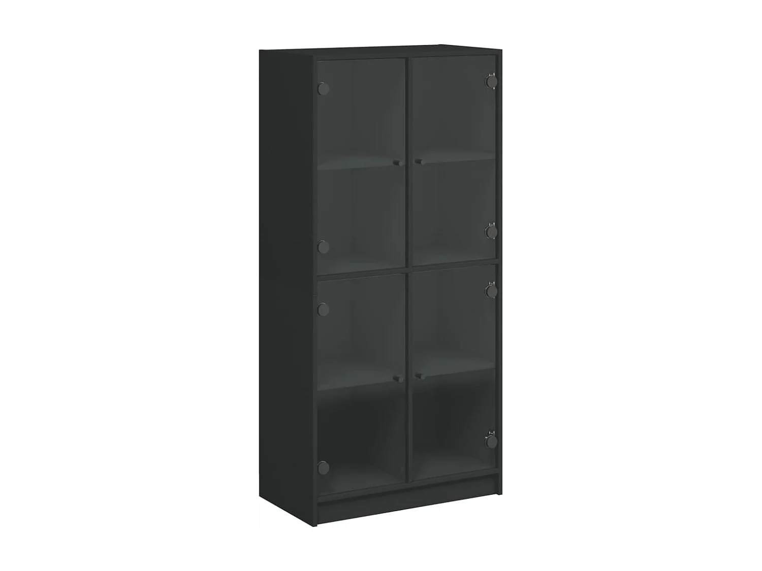 Hoge kast met deuren 68x37x142 cm bewerkt hout zwart