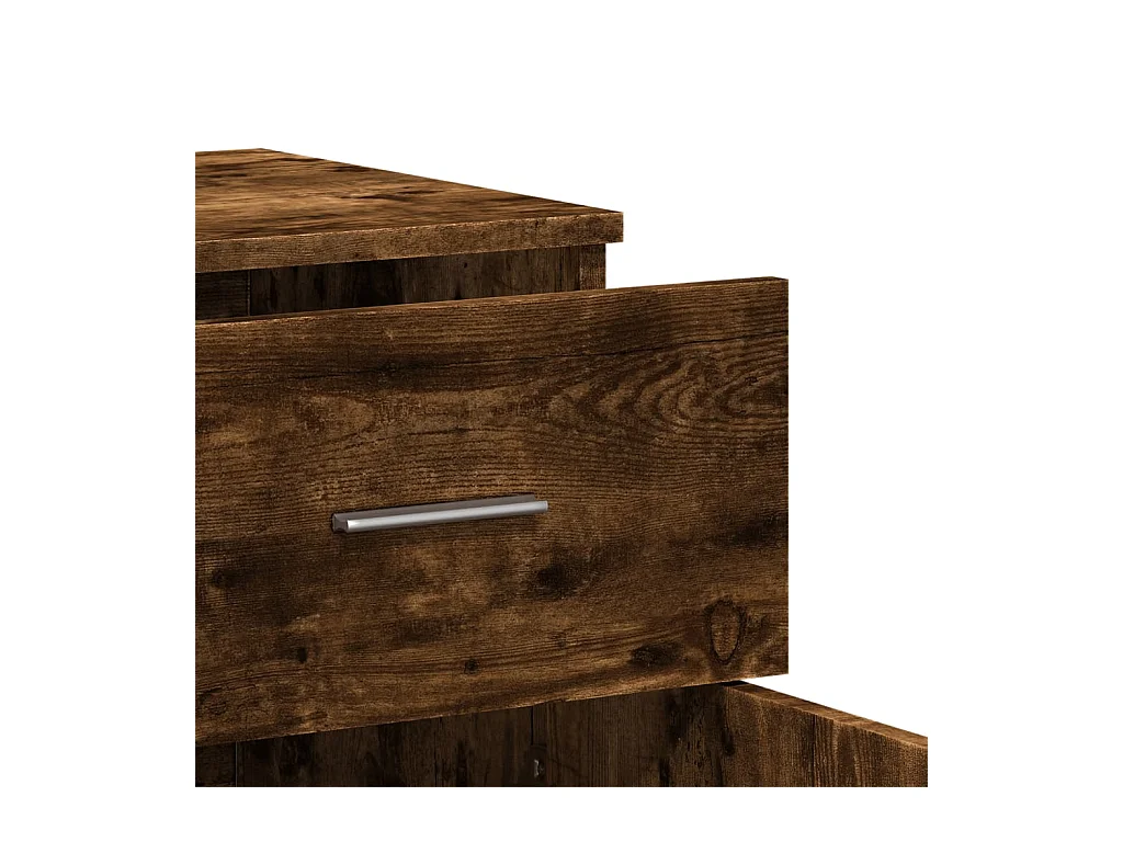 Dressoir 79x38x80 cm bewerkt hout gerookt eikenkleurig