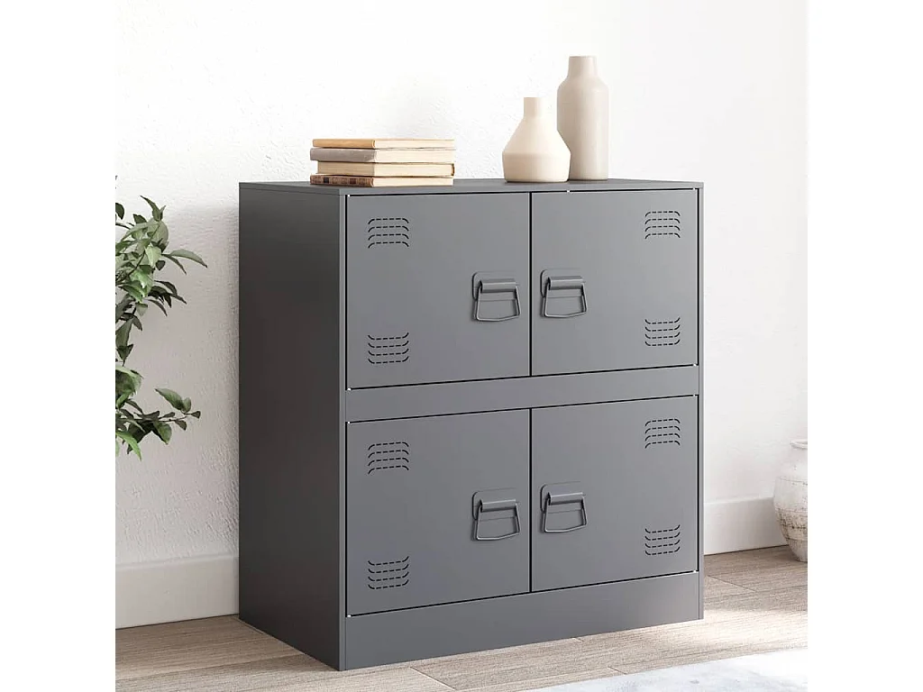 Dressoir 67x39x73 cm staal antracietkleurig