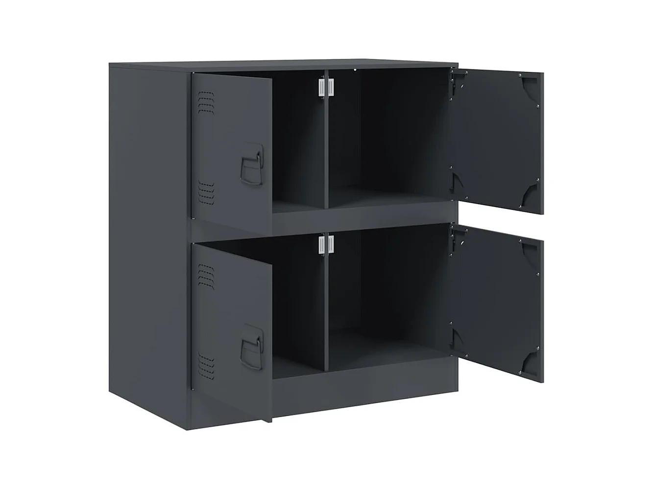 Dressoir 67x39x73 cm staal antracietkleurig