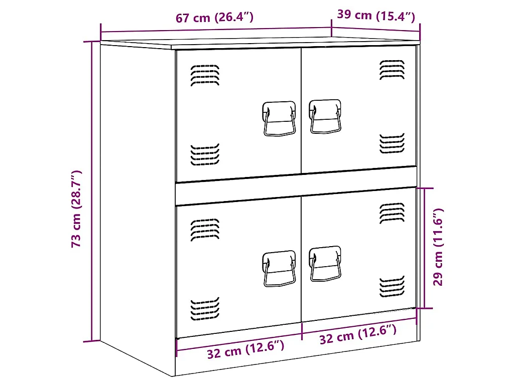 Buffet anthracite 67x39x73 cm acier