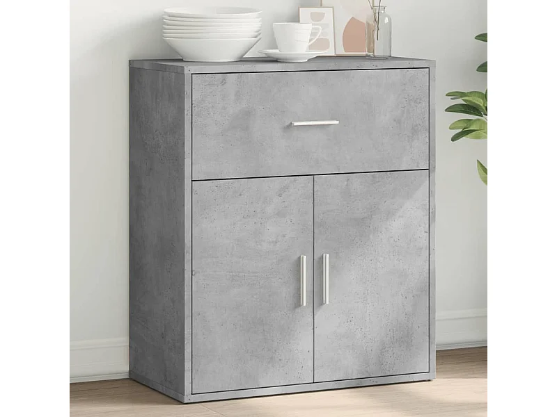 Buffet gris béton 60x31x70 cm bois d'ingénierie